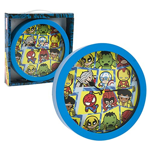 Marvel Avengers Kawaii - Reloj De Pared Con Marco De 9.5 Pul