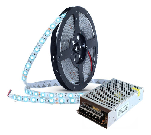 Tira Led 5050 Rollo 10 Metros Blanco 12v Exterior + Fuente