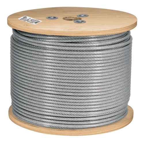 Cable Rígido 1/8' Acero 7x7 Recubierto Pvc, Carrete De 300 M