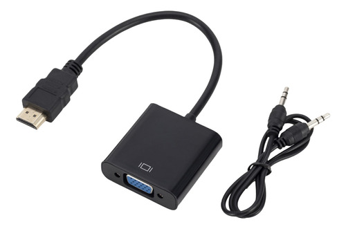 Adaptador Convertidor Hdmi A Vga Con Audio Aux Video 1080p