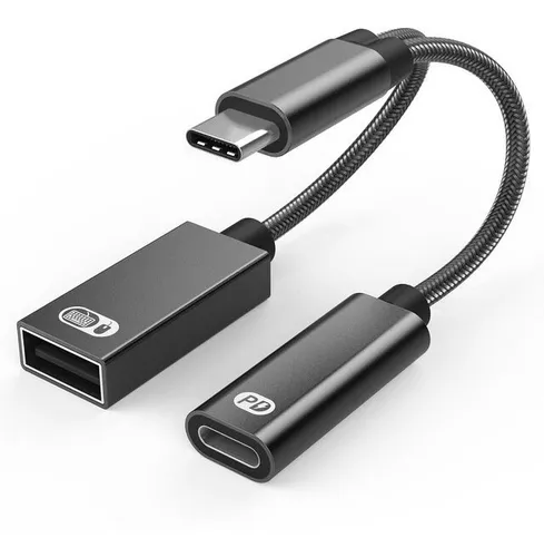 Adaptador Usb C Otg A Usb Y Pd Chromecast Smartphone Tablet