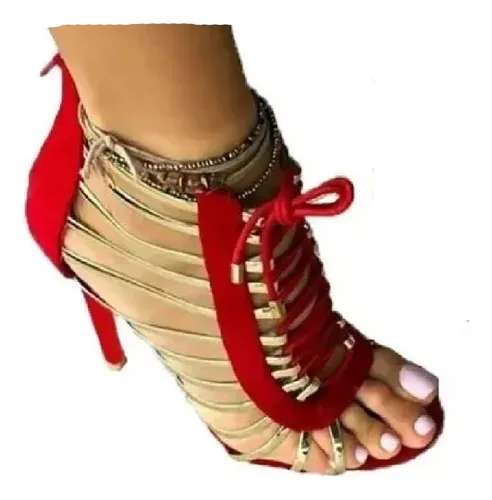 Sandalia hotsell gladiadora vermelha