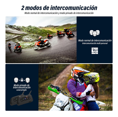 Par De Intercomunicadores Bluetooth Para Casco Moto V6plus