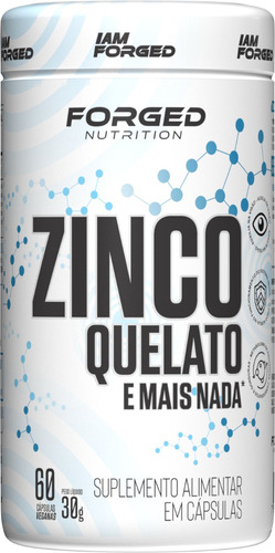 Zinco Quelato 269% 60 Vegan Caps - Forged Nutrition Sabor Sem Sabor