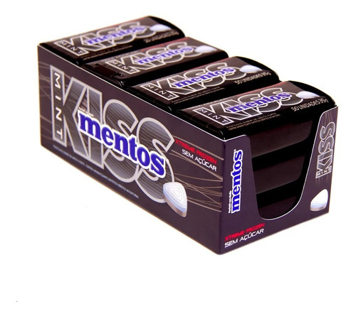 Bala Pastilha Mentos Kiss Latinha Caixa C/12 - Perfetti