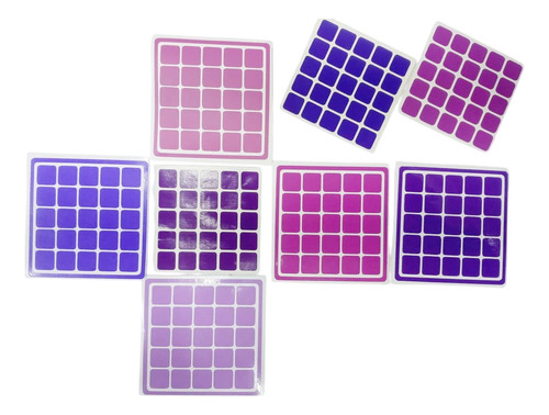 Cubo Rubik Stickers Para Cubo 5x5 Gamas De Colores A Elegir Lila