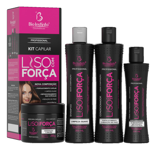 6 Kit Capilar Liso Com Força + Spray Liso Com Força Bio