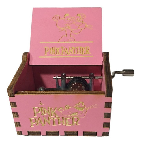 Caja Musical De Manivela De La Pantera Rosa De Colección