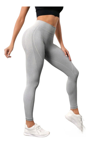 Calza  Deportiva Larga  Push Up Shein Gris Claro