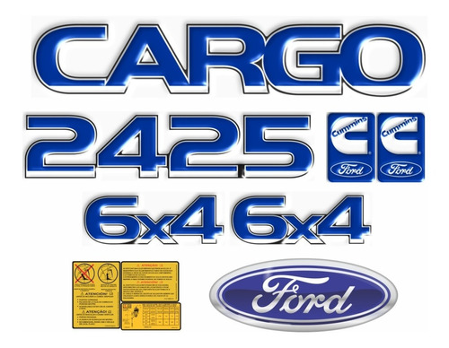 Kit Adesivos Compatível Ford Cargo 2425 6x4 Caminhão Kit60