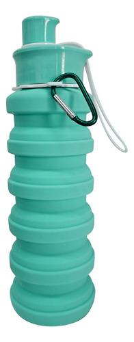 Botella Plegable Silicona Flexible Deportiva Color Verde