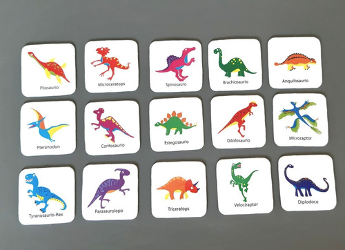 Imagen 2 de 7 de Juego Memoria Dinosaurios Didactico Infantil Niño