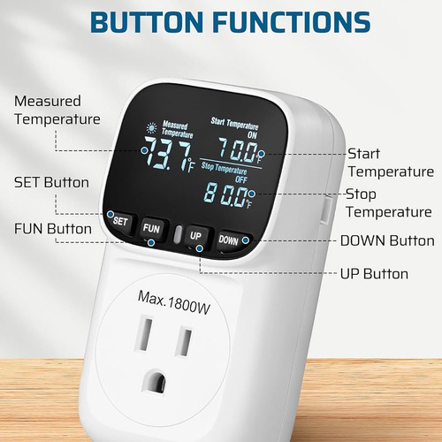Controlador De Temperatura Digital, Salida De Termostato P D