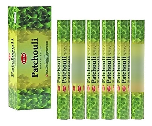 Incienso Hexagonal Patchouli 6 Tubos Con 20 Varitas C/u