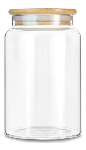 Frasco Tarro Canister Grande Hermético 3800ml Con Tapa Bambú