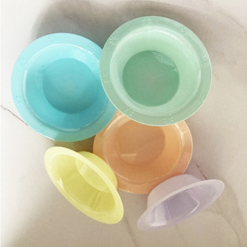 100 Bowl Plástico Descartable Duro 16cm 300cc Colores Pastel
