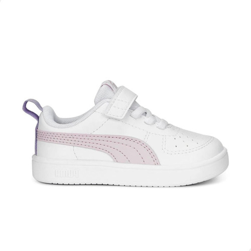 Tenis Puma Para Niña Rickie Up Clàsica Blanco Franjas Lila