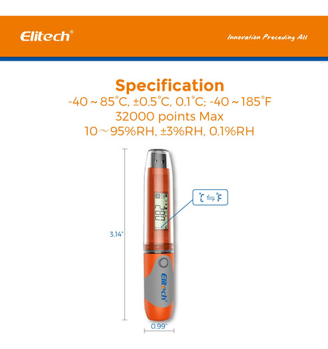 Data Logger Usb De Temperatura Y Humedad - Elitech Rc-51h