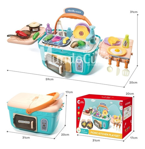 Imagen 9 de 10 de Juego De Cocina Portátil Picnic Juguete Roles Mundocute