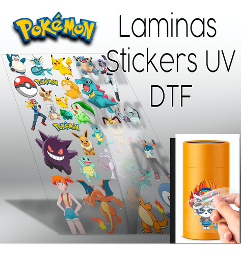 Stickers Uv Dtf Anime Pokémon