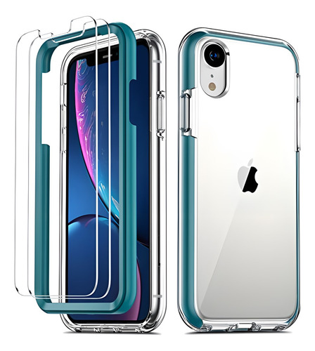 Funda Coolqo iPhone XR 2 Protectores Vidrio Templado 360 Pc