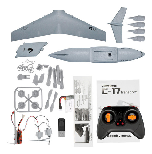 Rc Plane Glider Transporte Diy Conjunto Estándar + Luz