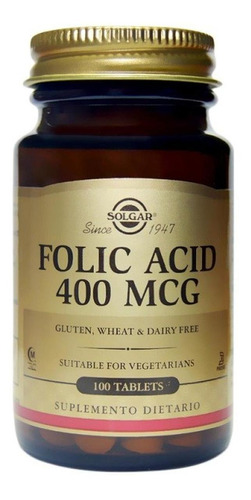 Folic Acid 400 Mcg X 100 Tab - Solgar