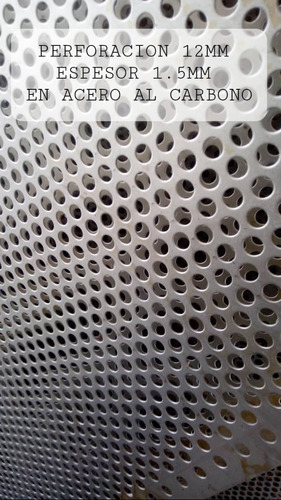 Imagen 2 de 4 de Lamina Perforacion 12mm × Espesor 1.5mm En Acero Al Carbono