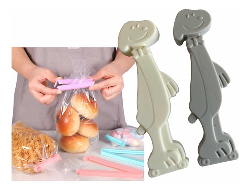 Pack Clip Cerrado De Bolsas Comida O Colaciones Diseño Perro