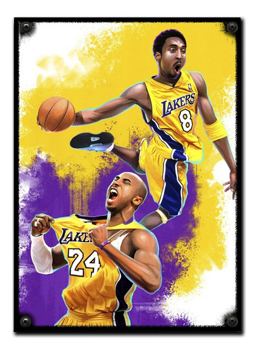 #339 - Cuadro Vintage 30 X 40 - Basket Lakers Kobe Bryant 