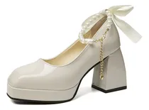 Comprar . Zapatos Tacón Alto Retro Japoneses Tacón Grueso Suela