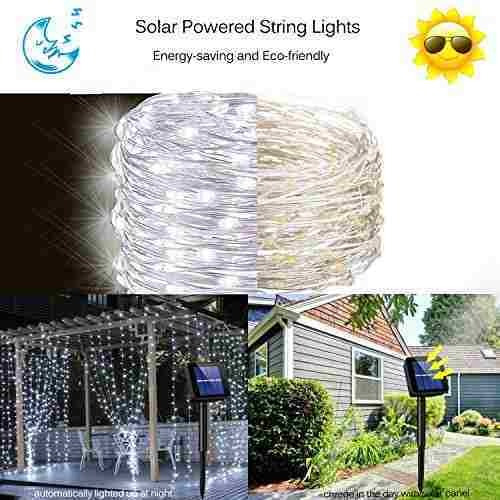 Konnoo Luces Solares De Cuerda 2 Unidades 200 Led Resistente