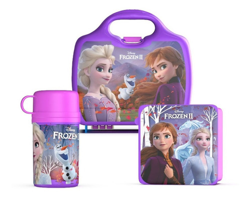 Lunchera + Cantimplora + Caja Vianda Disney Frozen Original