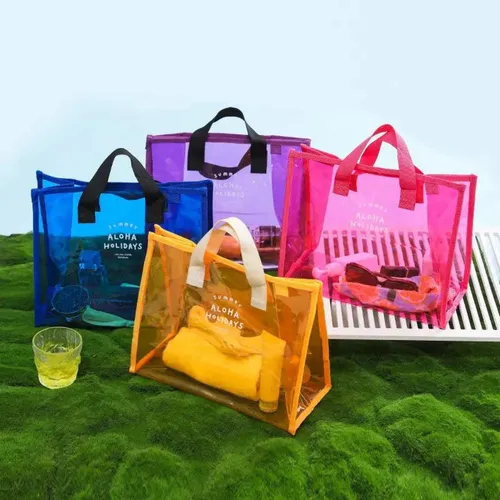 Bolso De Playa Transparente Cartera De Mujer Tote Bag Pvc