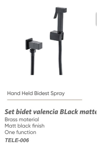 Eup  Ducha Teléfono Bidet Valencia Black Matte Tele-006