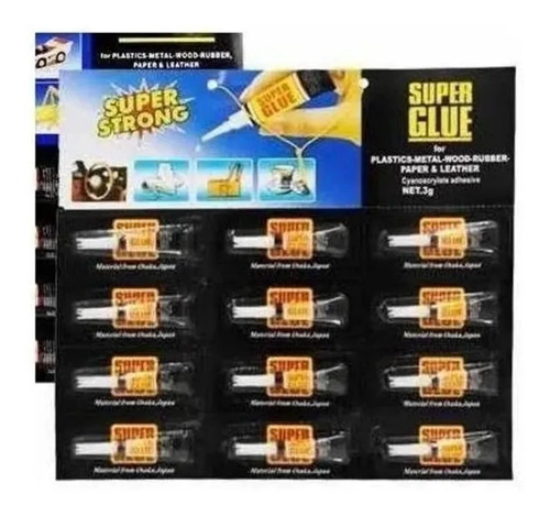Pegamento Adhesivo Super Glue De Cianocrilato 3gr 12pzs