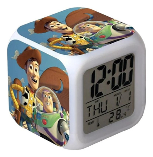 Reloj Despertador Luz Led Cambia De Color Toy Story Disney