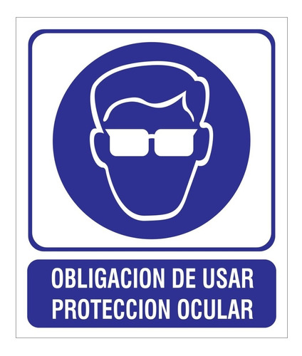 Cartel Obligación Usar Protección Ocular 22x26 Alto Impacto