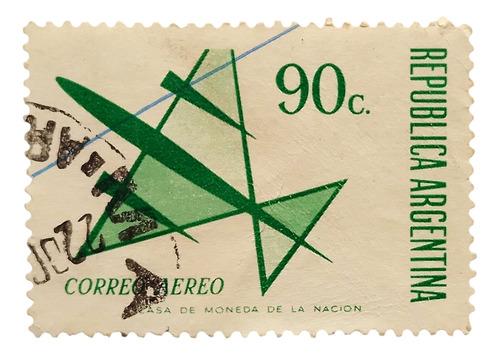 Lote De 10 Sellos Aviones Estilizados, Argentina, 1963, 1973