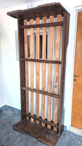 Cama De 1 Y 1/2 Plaza. Armada. Madera Marrón Oscuro (Usado)