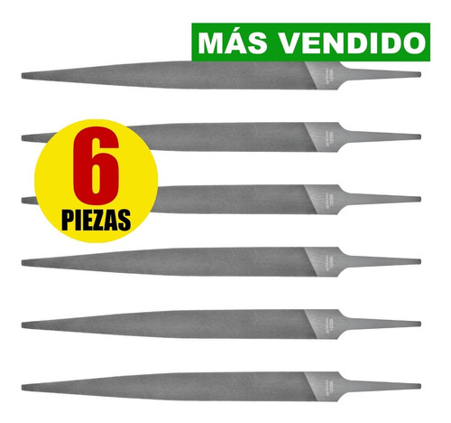 Lima Para Cerrajero Bastarda 8'' 6 Piezas C10999