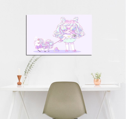 Vinilo Decorativo 60x90cm Unicornio Magic Diva Kawaii