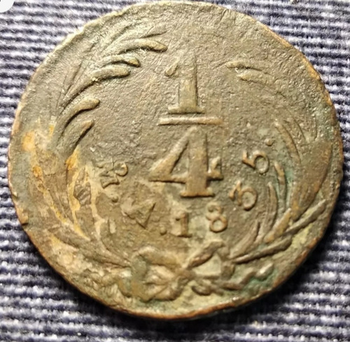 Moneda 1/4 Real, Cuarto De Real 1835. (Usado)