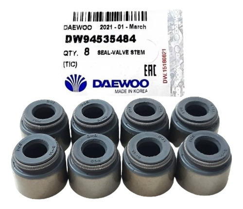 Juego 8 Gomas Valvulas Daewoo Damas Gm 94535484 .