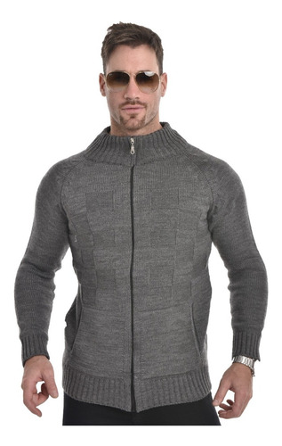 Imagen 2 de 7 de Campera De Lana Hombre Sweater Pullover Cierre Colores