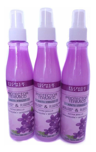 Imagen 3 de 3 de Protector Térmico Anti Frizz 280 Ml Cabello Flower Secret