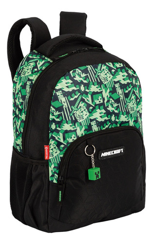 Mochila Costas Minecraft Escolar Com Estojo Duplo Passeio