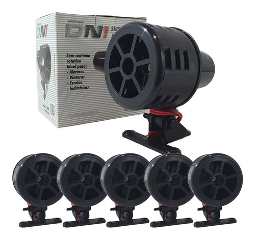 Kit 5 Sirene Rotativa Mecânica 12v 117db Som Viatura Dni3712