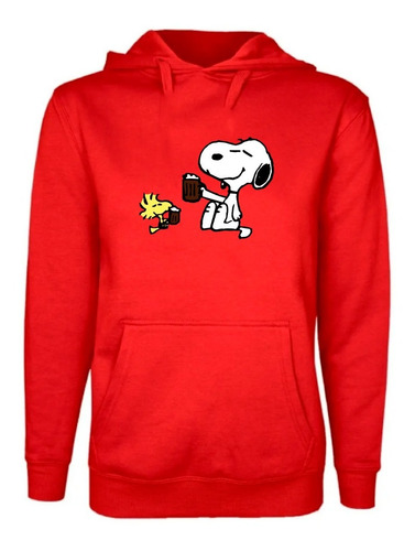 Polerón Estampado Unisex Snoopy Woodstock Cervezas