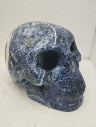 Cráneo De Cuarzo Sodalita Azul Natural Calavera 3.1 Kg 